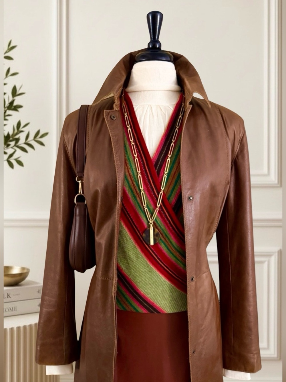 Lauren Ralph Lauren Linen Sweater Vest Southwestern Striped Wrap Aztec Large